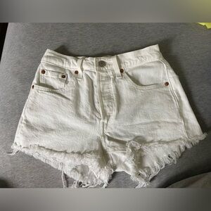 White Levi shorts